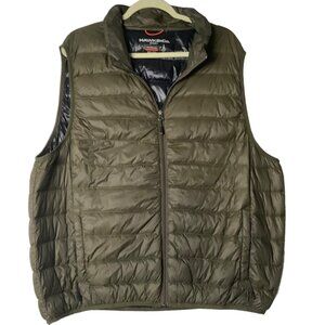 Hawke‎ & Co. Sport Packable Puffer Vest Men Large Olive Green Dynamic Sport